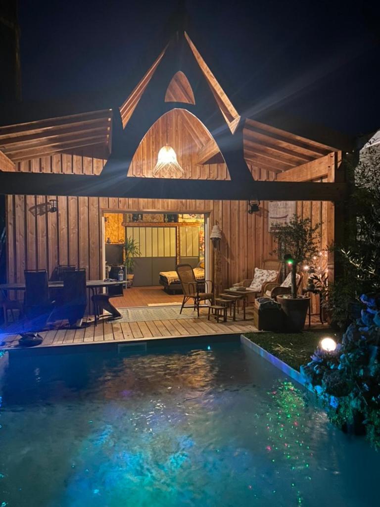 Chalet Atypique Vue Piscine Chauffee Gujan-Mestras Eksteriør billede